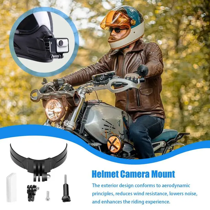 Suporte de câmera para motocicleta Capacete, Sport Camera Clip, Full Face Capacete, Chin Mount, Ciclismo Riding Record, Tiro