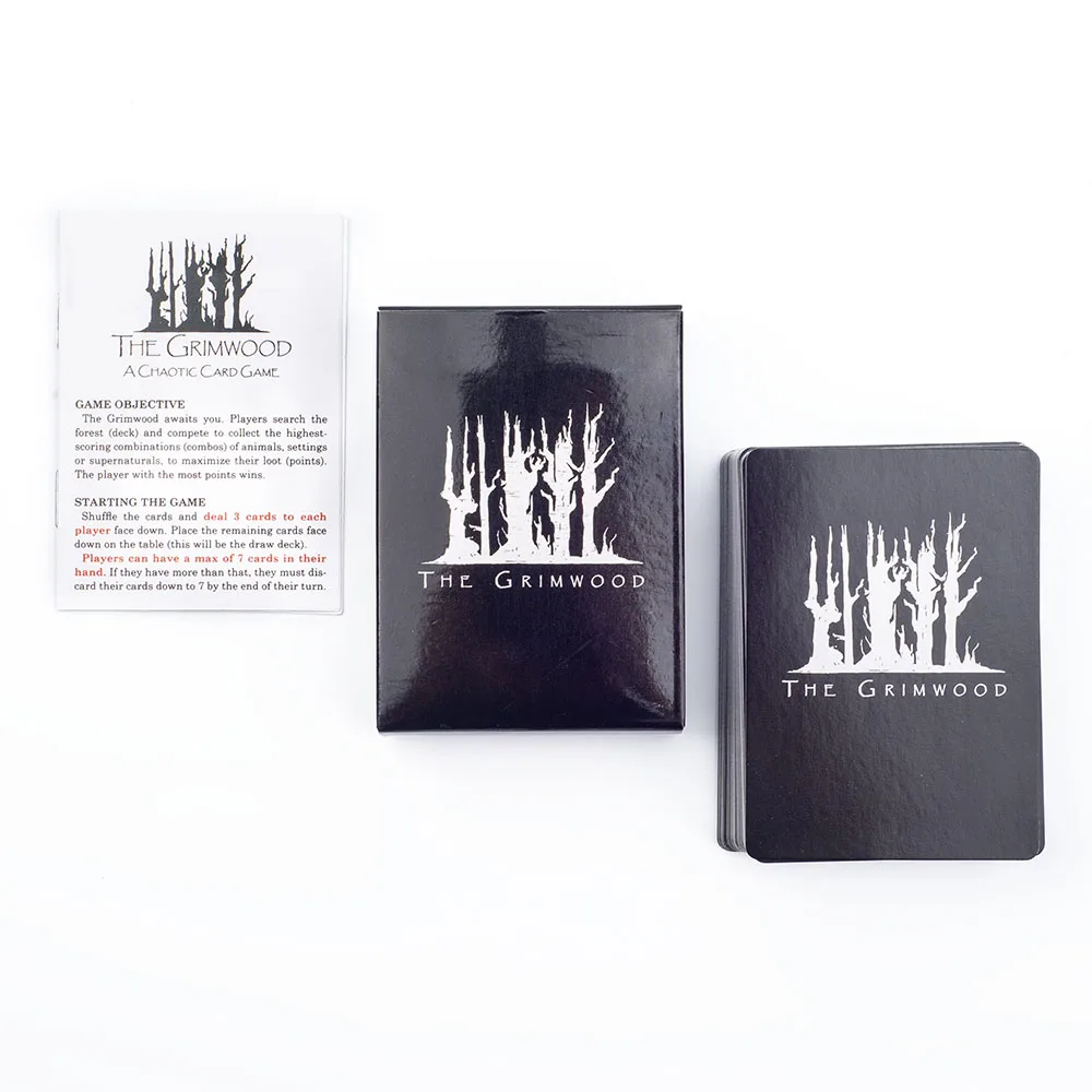 Englische Version: Das Grimwood-Brettspiel, 72-teiliges Standard-Poker-Set, 8,8*6,3 cm, leicht strategische Karten für Familientreffen