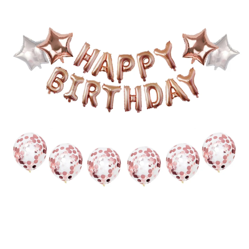 

Happy Birthday Balloon Set Decorative Latex Balloons Party Supplies Number Letter Kids Bedroom Living Room Wall Outdoor Festive