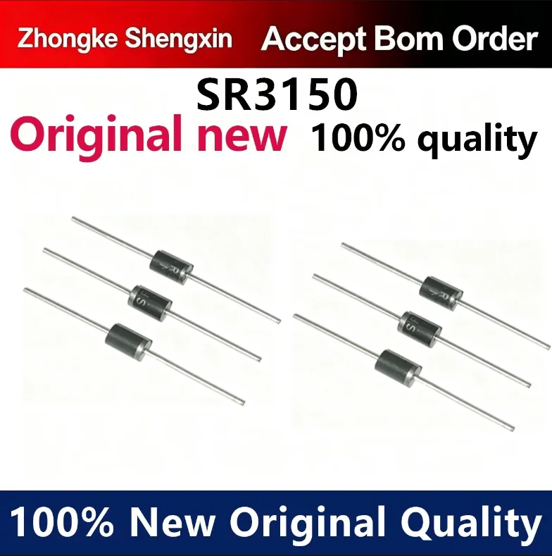 （5pcs-10pcs）SR3150 Schottky rectifier diode SB3150 3A 150V brand new genuine plug-in DO-27