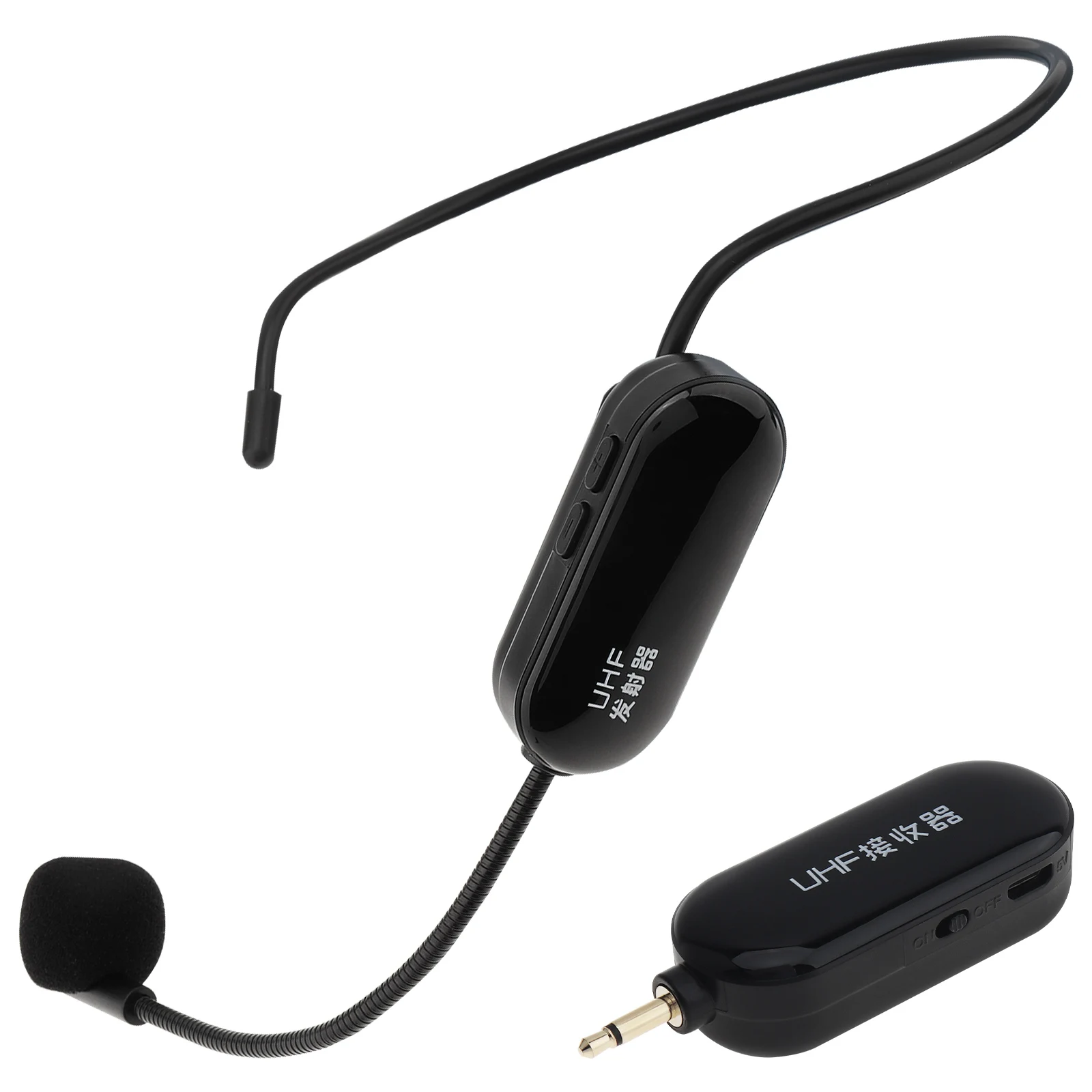 ชุดหูฟังไมโครโฟนไร้สายแบบถอดได้ไมค์รับส่งสัญญาณระยะทาง50ม. สำหรับเครื่องขยายเสียงสอนไกด์นำเที่ยว