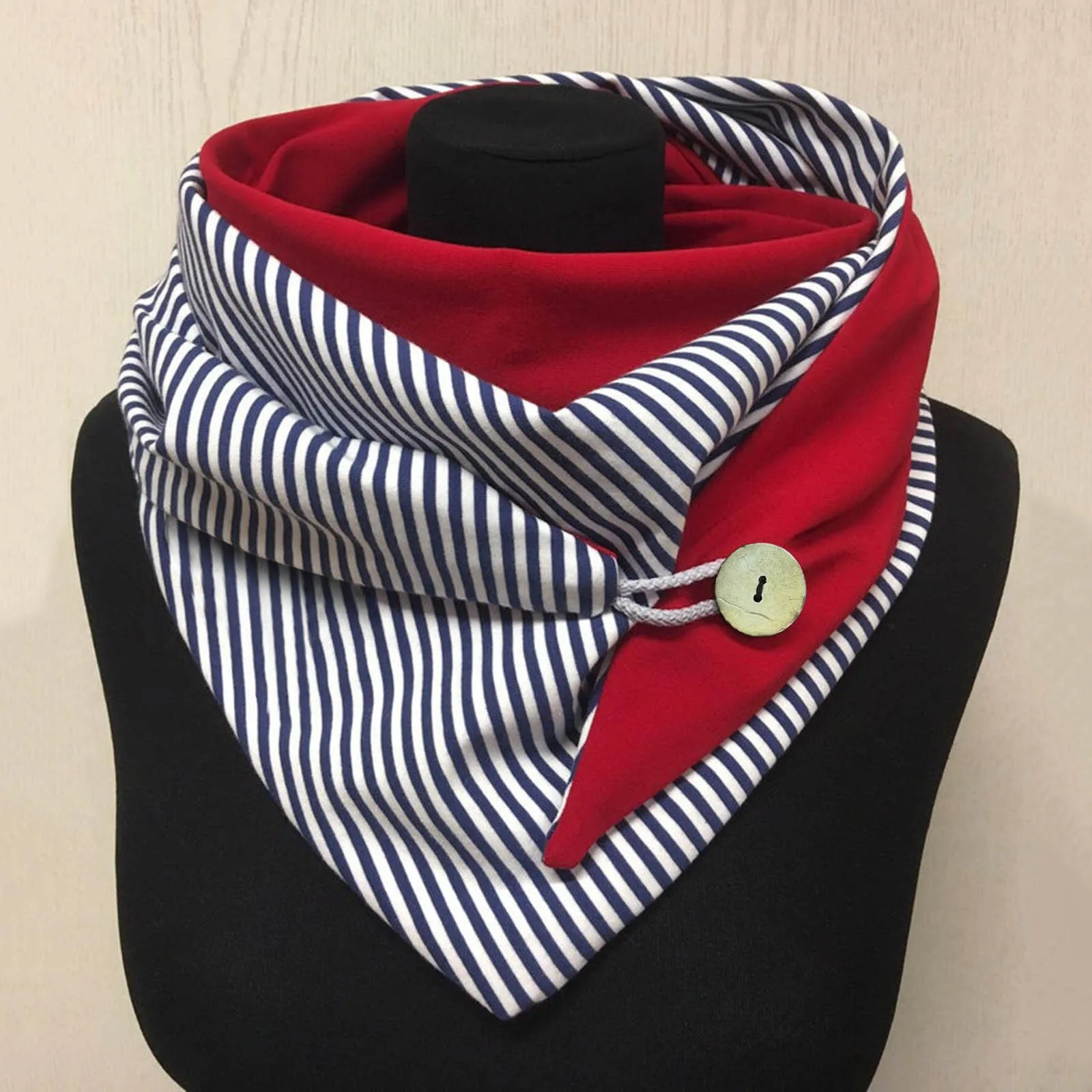 Multi-Purpose Women Casual Fashion Button Scarf Printing Scarf Retro Shawl Scarf Scarfs Large