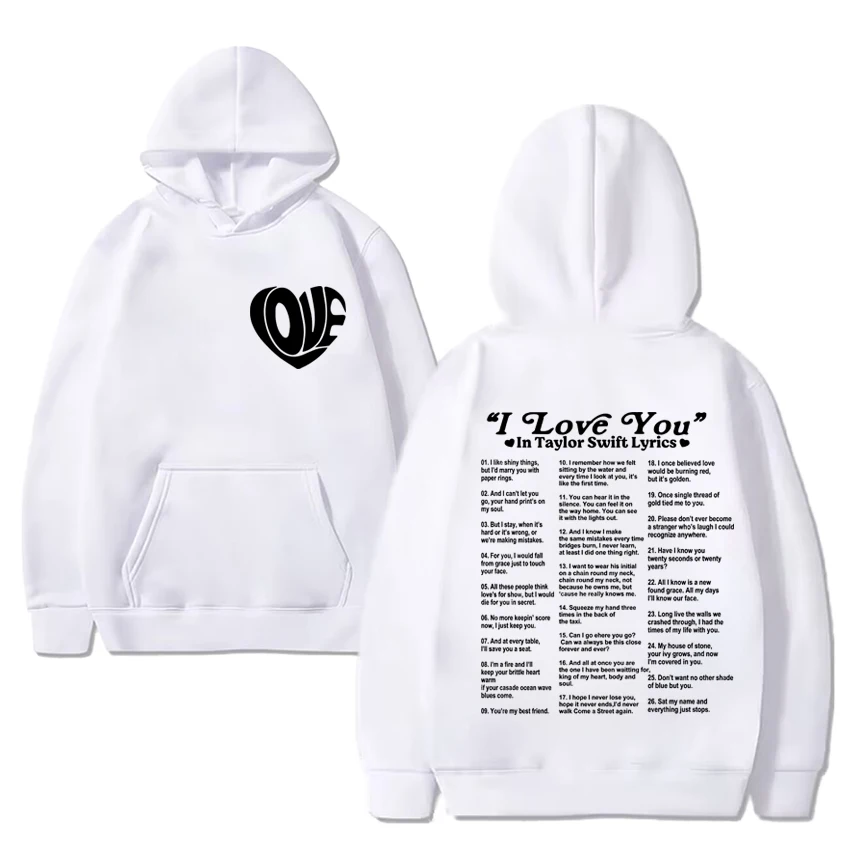 Different Ways Say I Love You in Lyrics Graphic Sweatshirt Men Women Oversized Fleece Long sleeve Hoodie Unisex Funny pullover