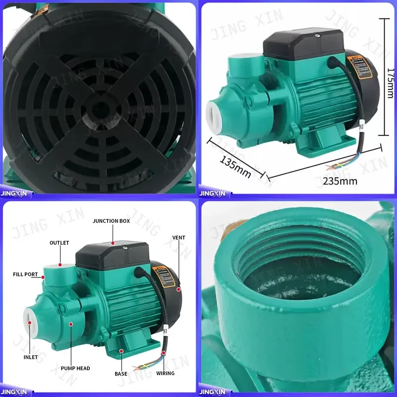 custom for QB60L Vortex Centrifugal Pump Mini Pressure Booster Household Tap Clean Water Solar Pump High Efficiency Quiet