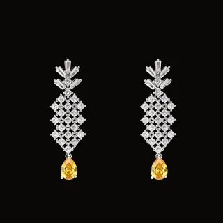 HIBRIDE Popular Dazzling Everyday Yellow Jewelry Necklace Earrings Bracelet Everyday Dress Decoration Wedding Ball Gift S-1032