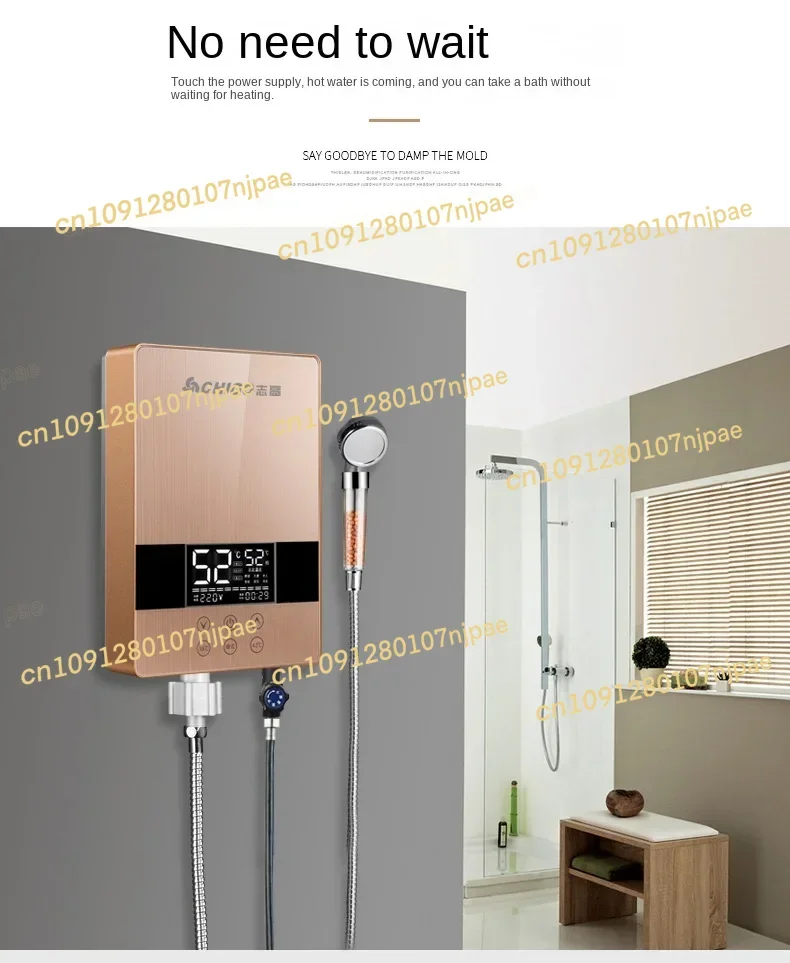 Scaldabagno da cucina di piccole dimensioni da 220 V con riscaldamento istantaneo e temperatura costante per la doccia
