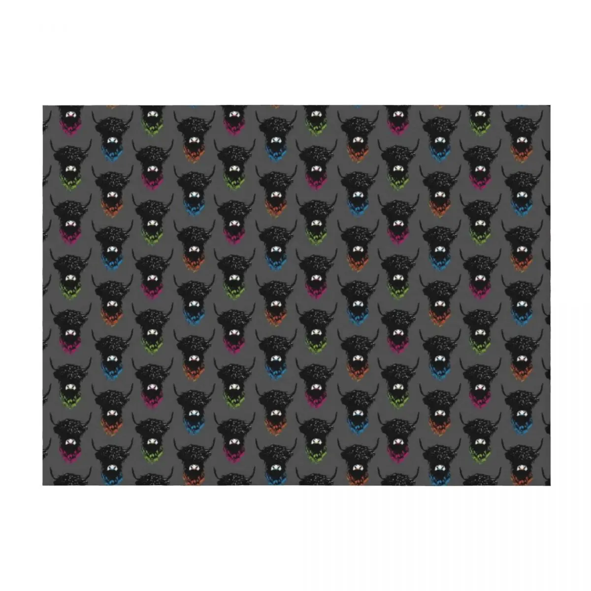 

Hamish Multicolour - on Dark Grey Throw Blanket Hairy warm for winter christmas decoration Beautifuls Blankets