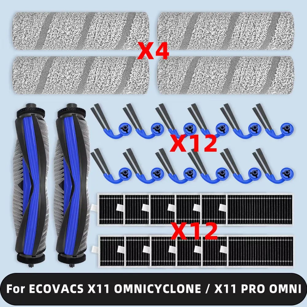 Compatible pour ( ECOVACS DEEBOOT X11 OMNICYCLONE / X11 PRO OMNI ) pièces de rechange accessoires brosse latérale principale filtre HEPA rouleau vadrouille