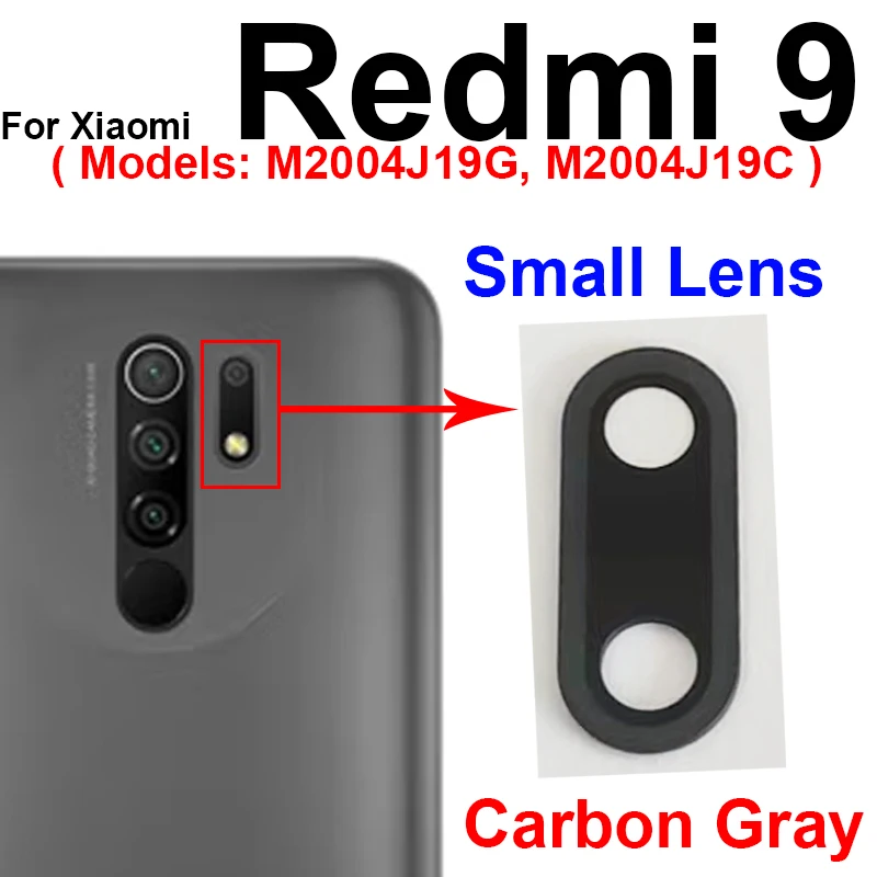 Big and Small Lens Back Rear Camera Glass Lens With Sticker For Xiaomi Redmi 9 M2004J19G M2004J19C Back Camera Glass Lens Parts