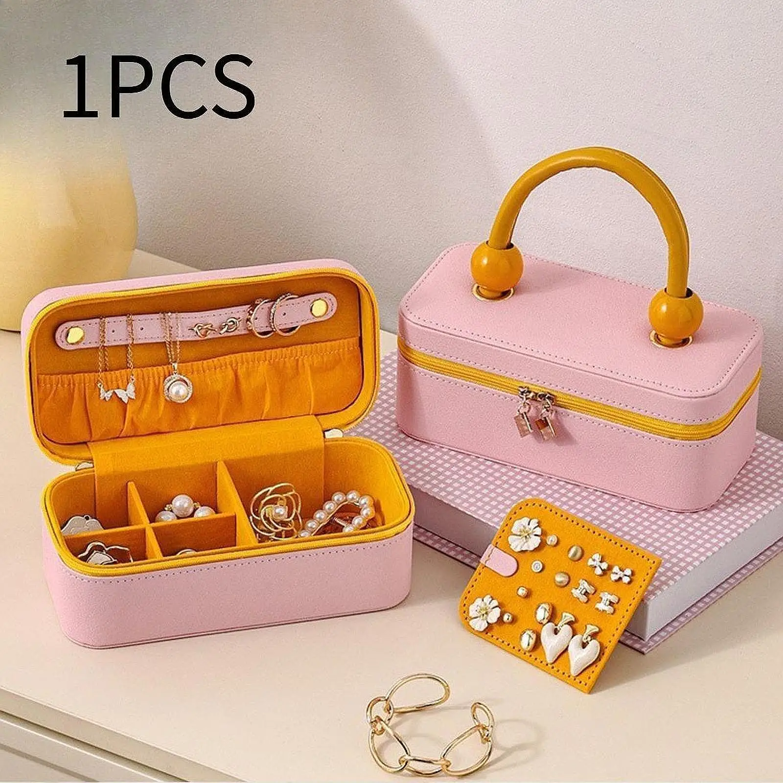 

Витрина для ювелирных изделий, грязезащитный, износостойкий, водонепроницаемый, легко носить с собой, большой вместительный футляр для ювелирных изделий для путешествий, домашнего использования, для женщин и девочек