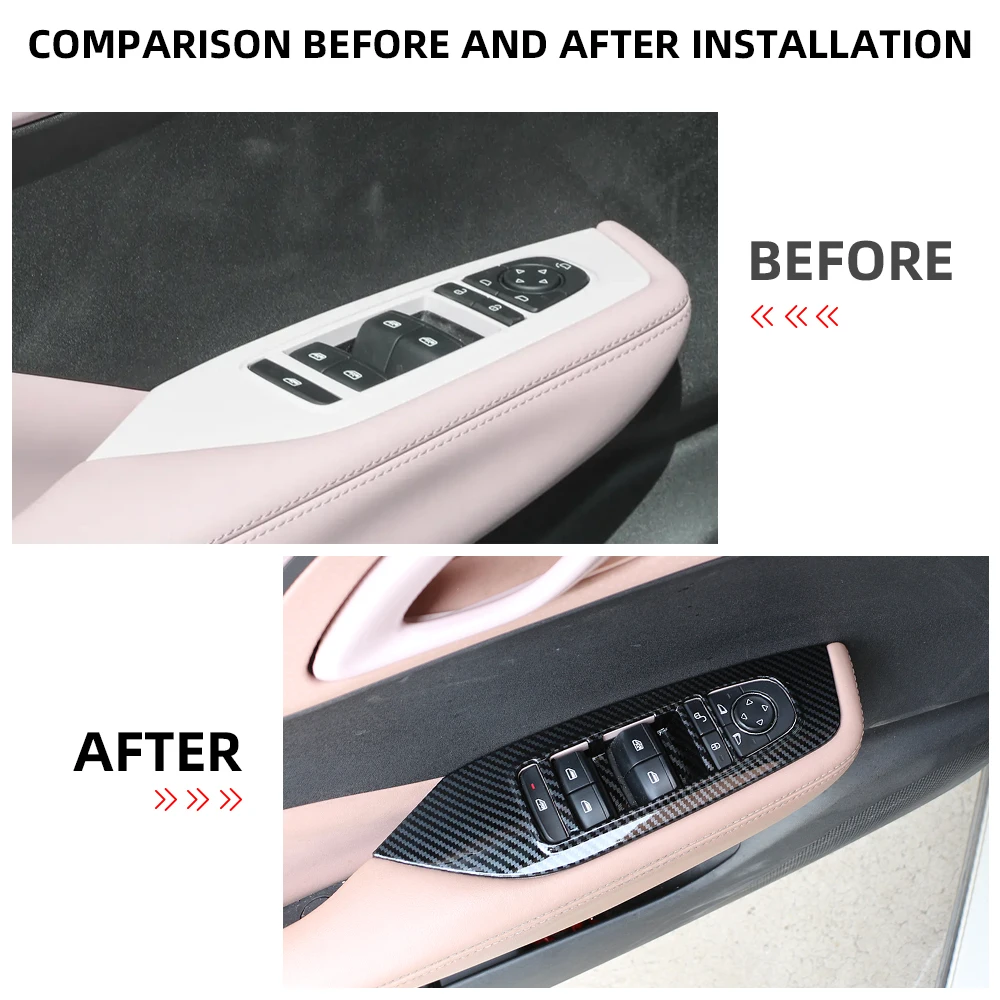 For BYD Dolphin Mini Seagull Dolphin Surf 2024 2025 LHD 4Pcs/Set Door Armrest Window Lift Panel Cover Sticker Trim Accessories