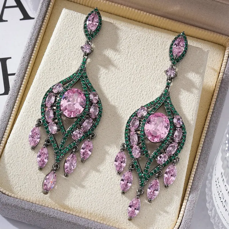 

Bilincolor Fashion Pink Tassel Earring for Women