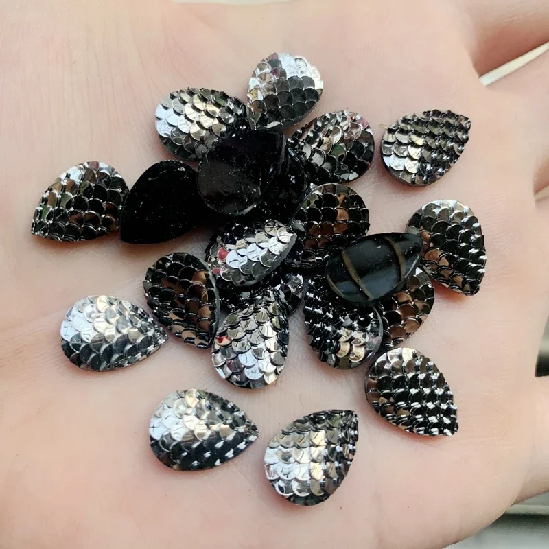 13 * 18mm ultra bright AB metallic scale surface resin rhinestone flat back stone wedding decoration crafts 40pcs/lot
