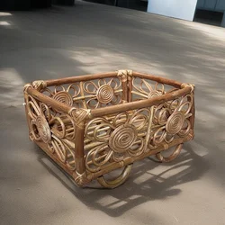 2 Color Newborn Photography Furniture Props Vintage Handmade Baby Rattan Basket Bed Infant Crib Posing Photoshoot Accessories