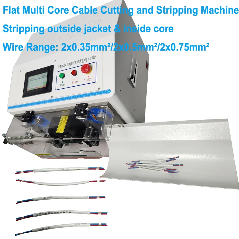 BXH05 Flat Multi Core Cable Cutting and Stripping Machine Stripping outside jacket & inside core  with acrylic protection cover