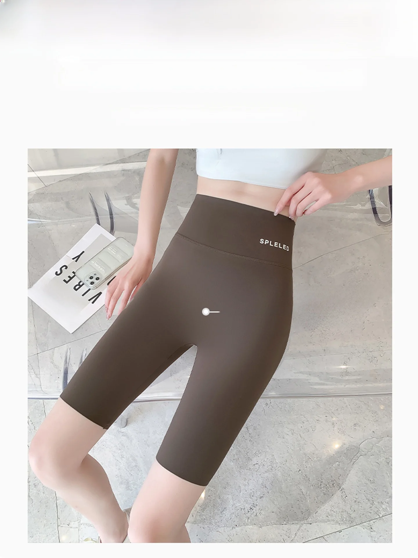 Cintura alta uma calça de yoga feminina ajuste apertado elástico bot primavera outono sle 2025 pessoa camada base calças