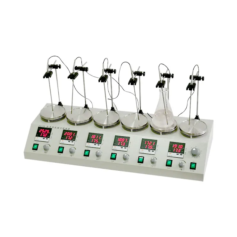 

New multi-position hotplate magnetic stirrer heating with 6 stirring positions