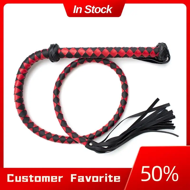 

Y28A Horse Red Whip Horse Whip Riding Crop Equestrian Faux Leather Whip Horse Equipment Whip Training Horse Whip