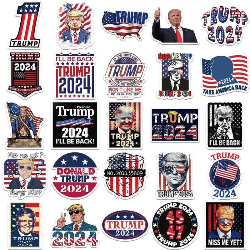 Presidential Election Stickers 50pcs 2024 Biden Trump Election Stickers Home Decals In Political Theme For Window Walls Cars