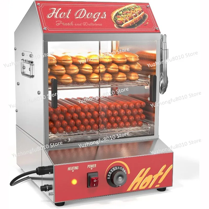 New Commercial Hot Dog Burger Steamer Bun Warmer 220V Stainless Steel 27L Capacity Energy Saving for Convenience Stores