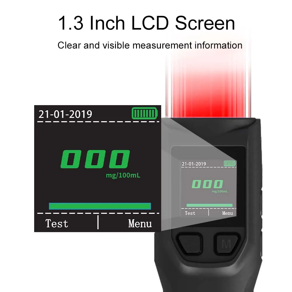 Testador De Respiração De Álcool Com Sensor De Célula De Combustível, testador De Álcool De Bateria, bafômetro Acessível, uso Empresarial, preço De Fábrica