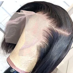 13X4 Bob Wig Bone Straight Bob Wig Lace Front Human Hair Wigs For Women Transparent Lace Frontal Human Hair Wig For Women