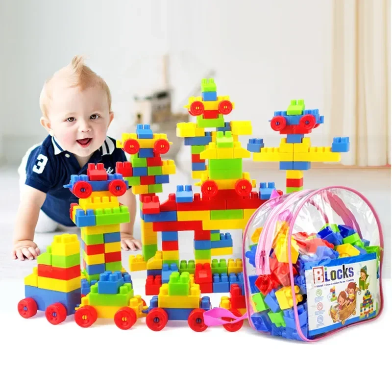 Grandes partículas de blocos de construção, brinquedos montados, brinquedos educativos para a primeira infância, mais formas, 100 PCs, 130PCs