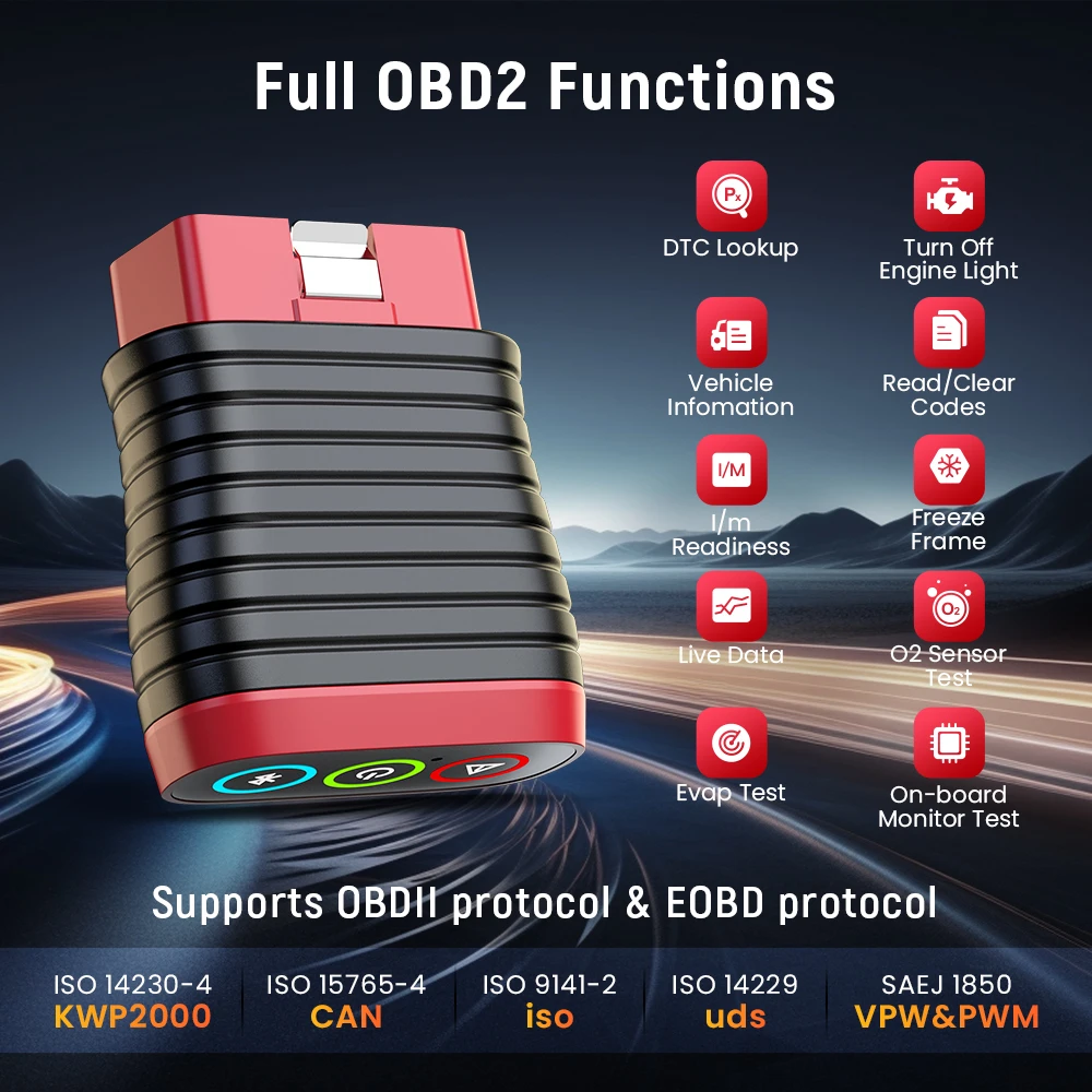 THINKCAR BD6 obd2 Scanner Bluetooth, Auto All System Diagnostic Tool 5 Resets Function Free for Lifetime for iOS&Android All car