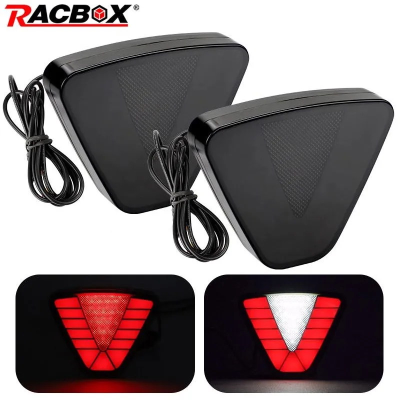 LED Car Flash Tail Brake Light 12V Rear Bumper Strobe Lamp Flowing Triangle Taillight For Auto Truck Pickup Motorbike Waterproof