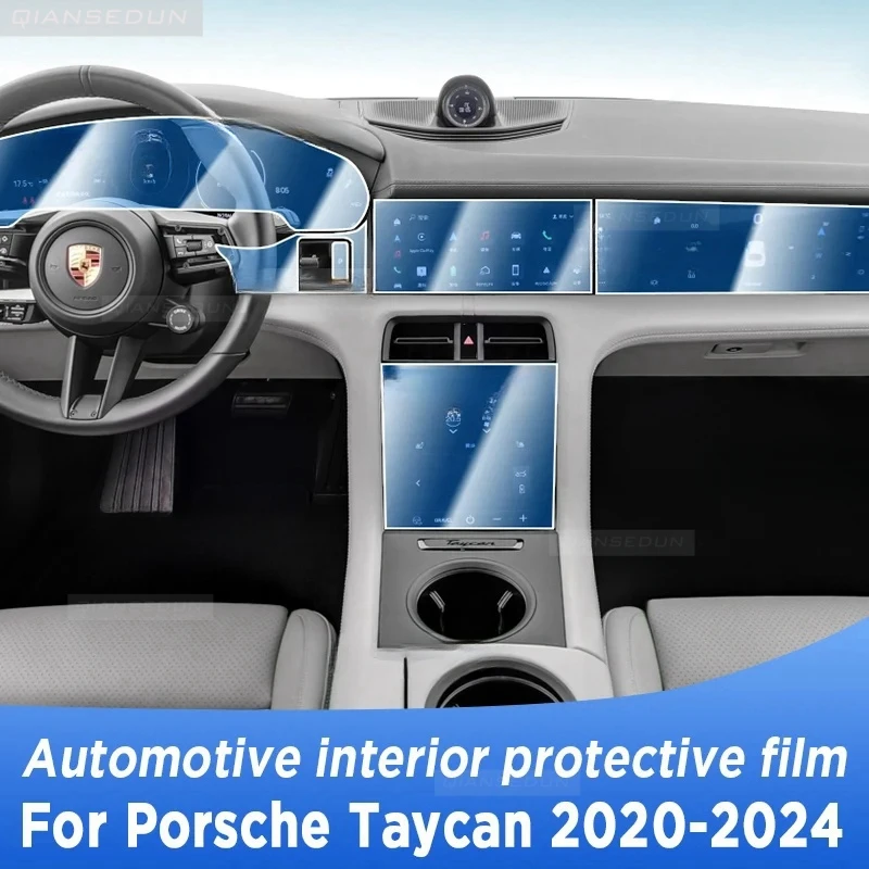 

For PORSCHE Taycan 2020-2024 Gearbox Panel Navigation Screen Automotive Interior TPU Protective Film Cover Anti-Scratch Sticker