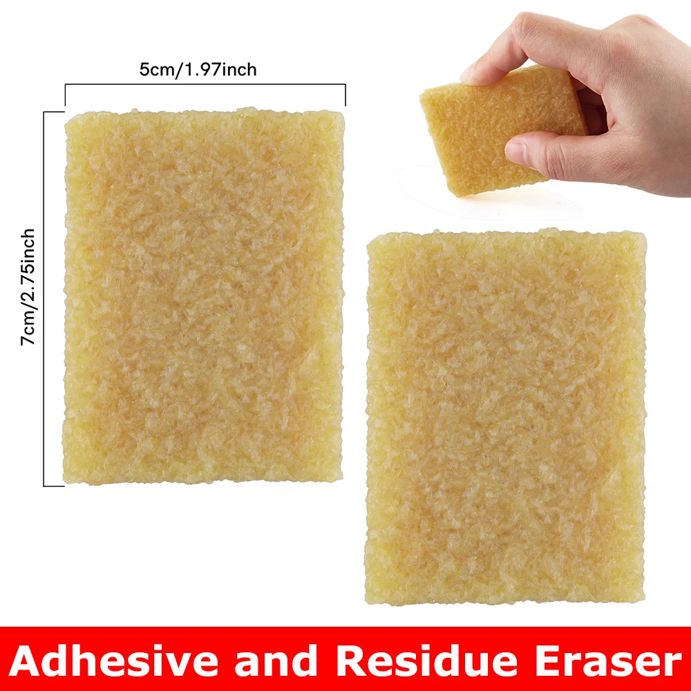 2pcs/set Adhesive and Residue Eraser 5*7cm Glud Runner Eraser for Removing Excess Glue Residue Great for Crafts School Supplies