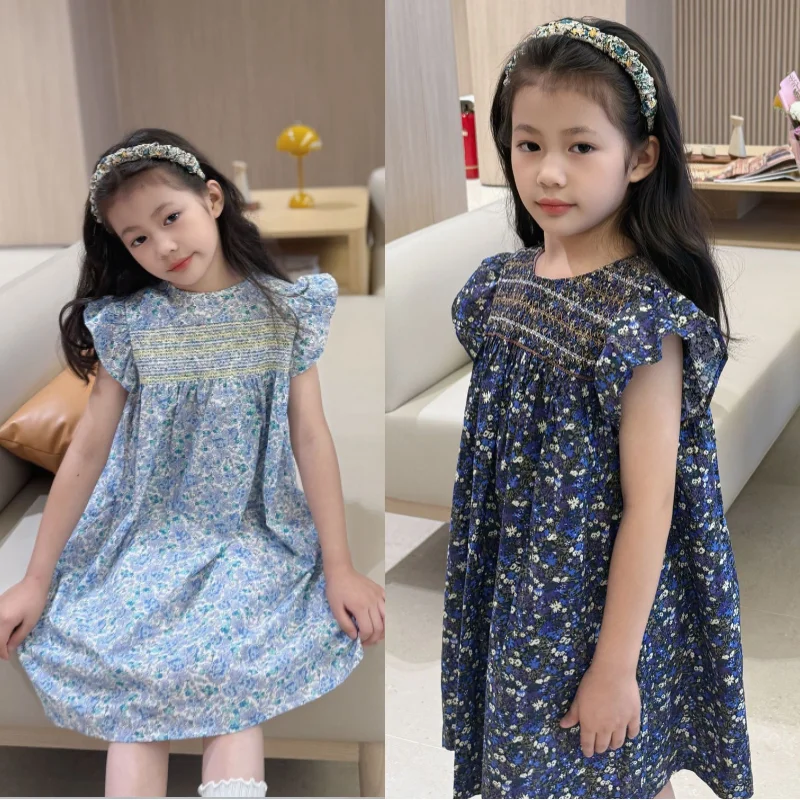 

Girls' Dress 2026 Summer New Arrival: Fashionable Printed Beach Vacation Dress for Kids—Breathable Cotton, Sweet Princess Style