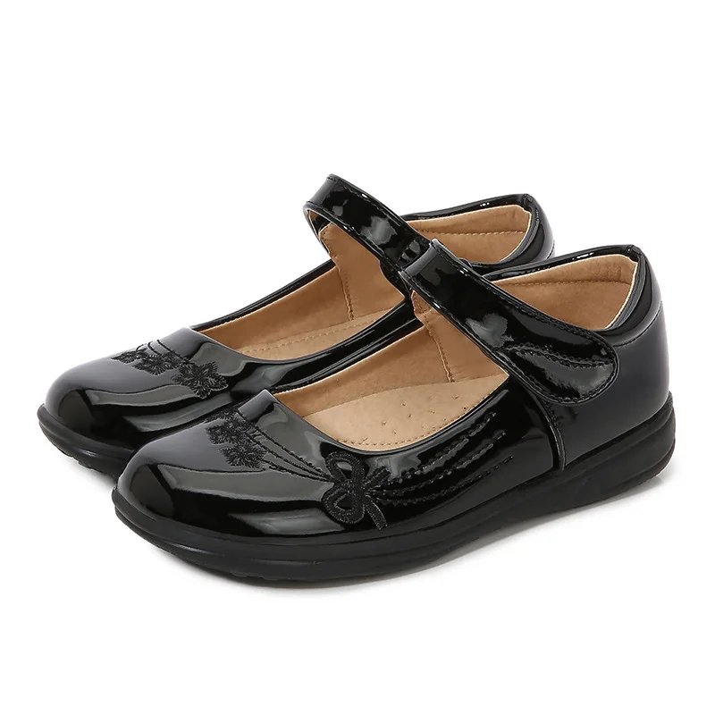 2023 Girls Black Leather Shoes Summer New Soft Black Uniform School Shoes Kids Shoes Drop Shipping Cute Children Loafers Flats