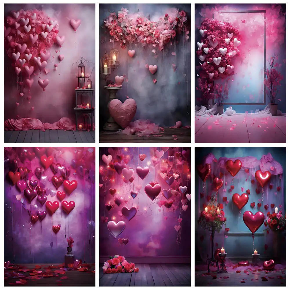 MOON.QG Valentine's Decoration Backdrop February 14 Photography Background Women's Birthday Wedding Anniversary Shooting Props