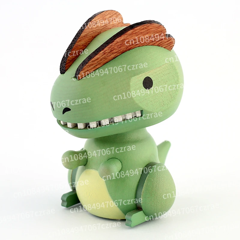 Car shaking head ornament, car interior, wooden spring dinosaur doll