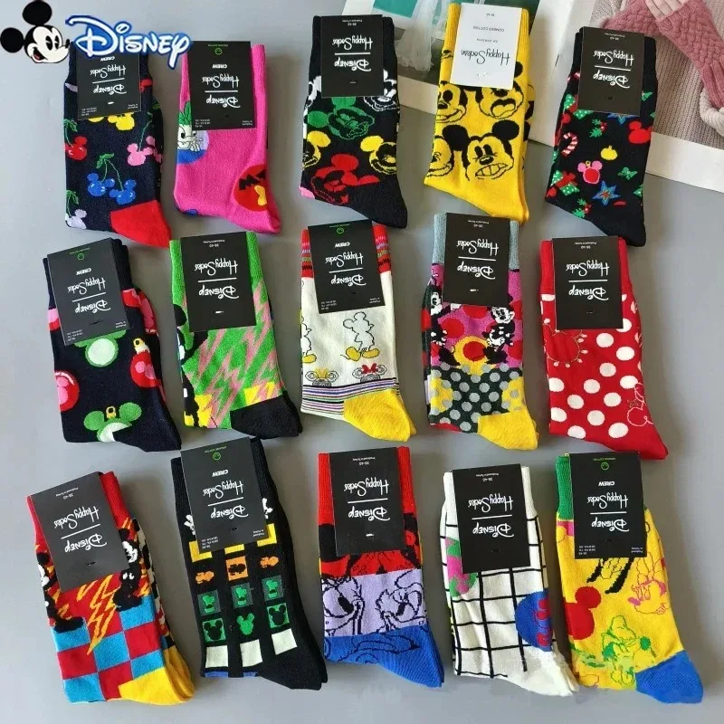 New Disney Mickey Happy Socks for Women Mans Socks Autumn Winter Warmth Christmas Stockings Gifts Donald Duck Fashions Socks