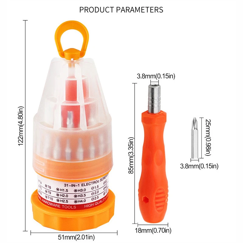 31 In 1 Screwdriver Kit Multi Functional Universal Screwdriver Set Manual Tools Detachable Anti Slip Handle Driver Screw Kit