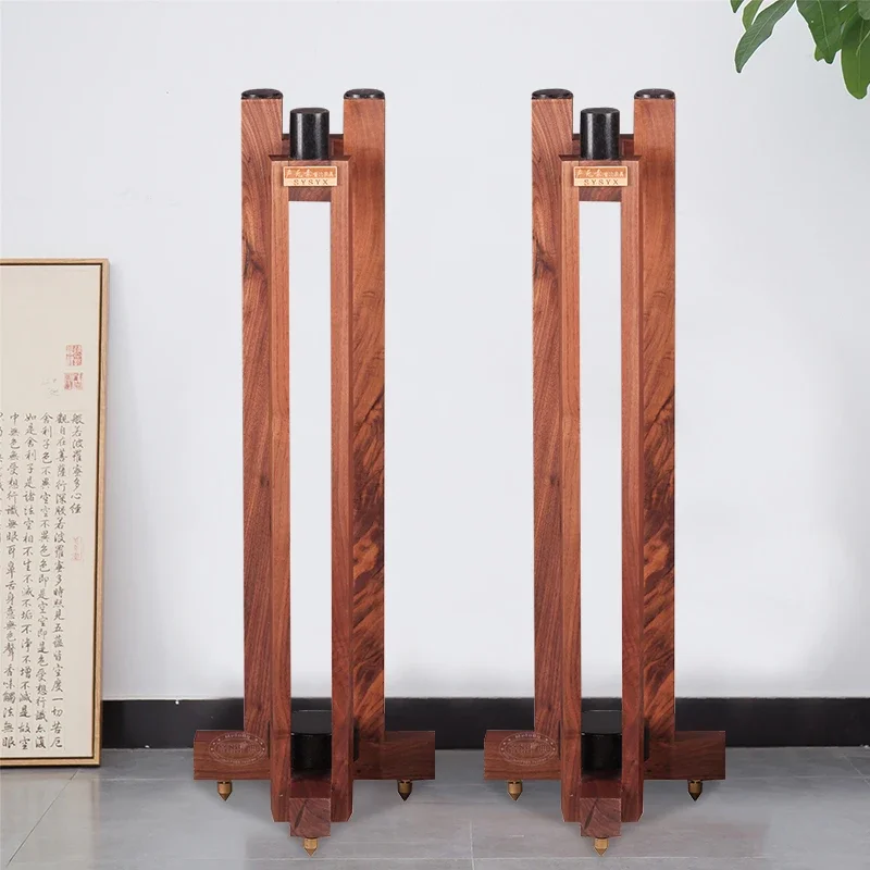 S-004 CL-01 Black Walnut Full Solid Wood Triangle Speaker Stand Speaker Stand Bookshelf Box Stand