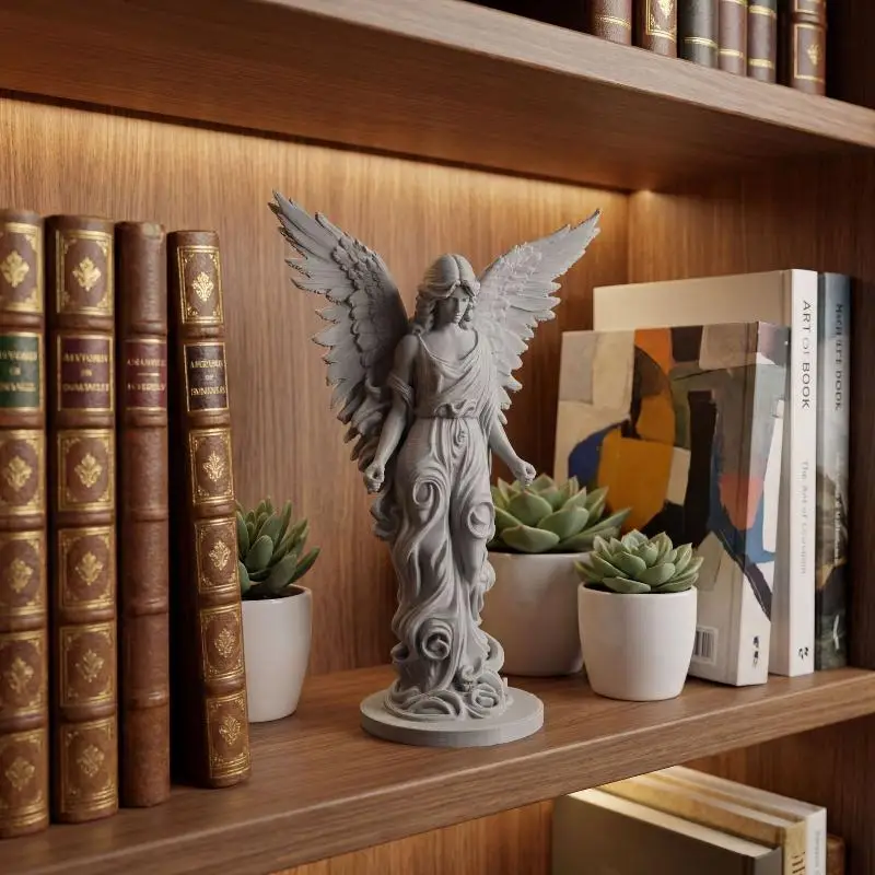 3D-gedrucktes europäisches Engel-Desktop-Ornament, ungiftiges Material, Dekoration für Schlafzimmer, Büro, Schreibtisch, schönes Geschenk für Mädchen – Detail 5