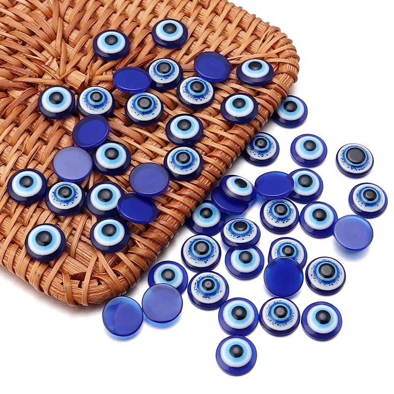 20-50 sztuk/partia 6-20mm niebieska żywica Evil Eye koraliki do tworzenia biżuterii koraliki z oczami koraliki dystansowe Diy kolczyki naszyjniki hurtownia — zdjęcie 7