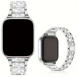 Compatible with Apple Watch Strap Jewelry Bracelet for iWatch Bands Women, Silver with Diamond Replacement Band