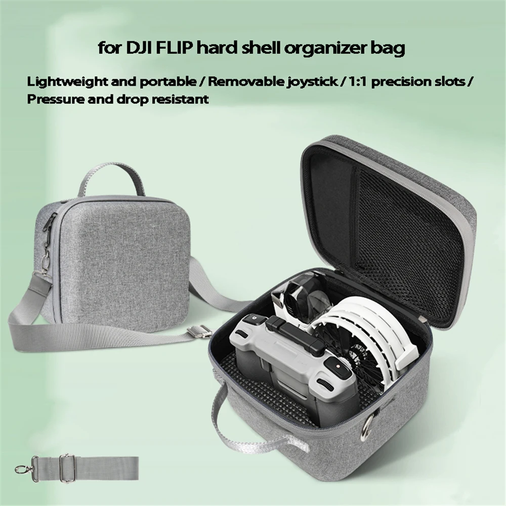 

Shoulder Storage Bag for DJI Flip Fly More Combo Carrying Case with RC 2/N3 Remote Controller Intelligent Flight Battery Gray