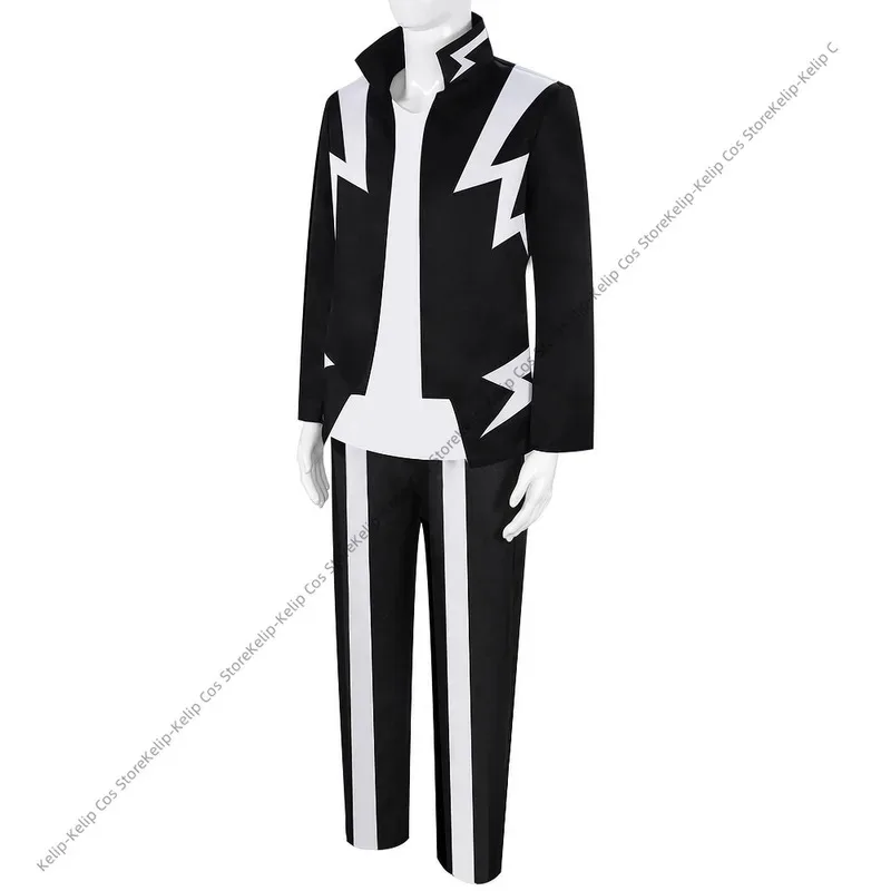 Anime My Hero Academia Cosplay Costume Kaminari Denki Short Wigs Hairpin Black Uniform Suit Halloween Christmas Party Outfit