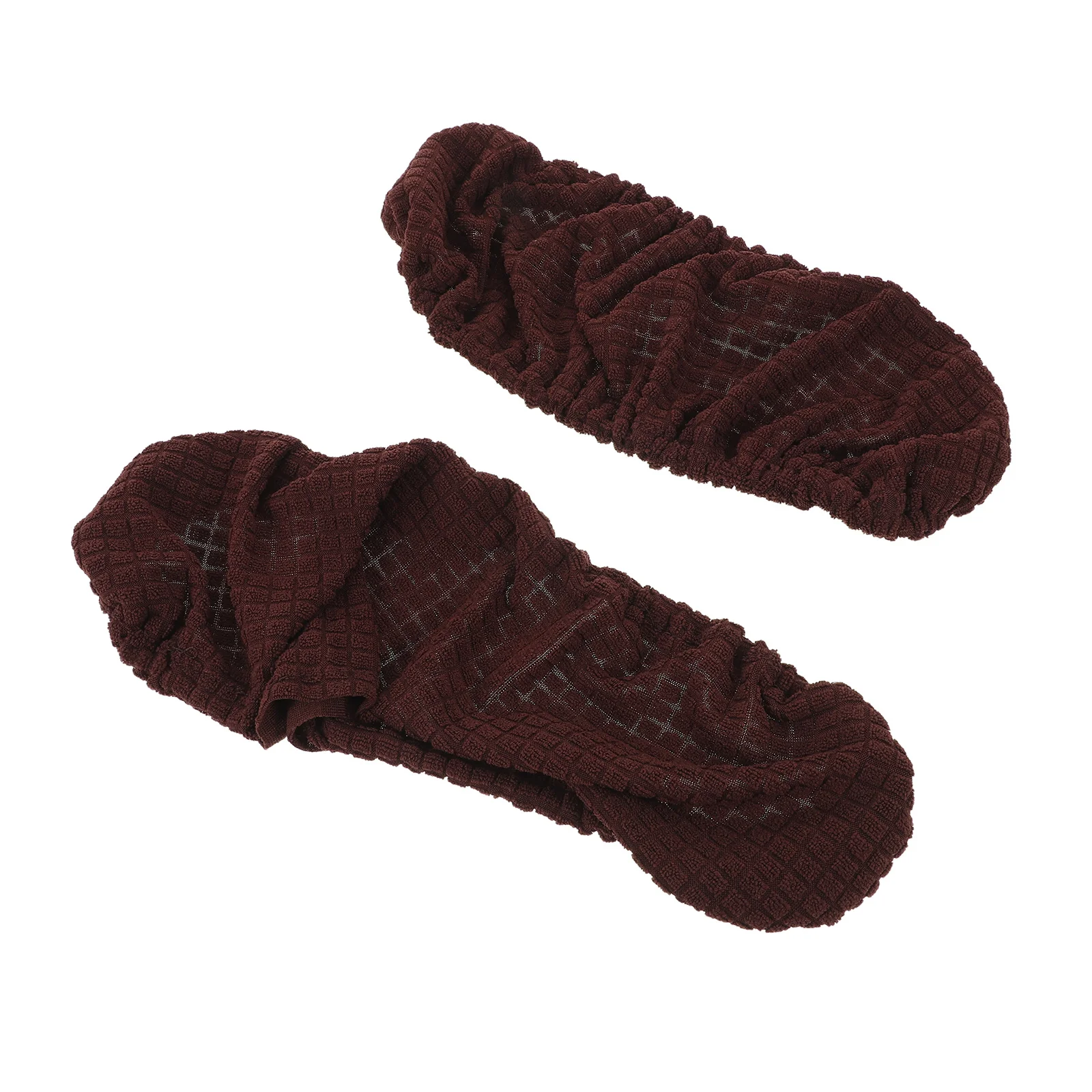 2Pcs Office Chair Armrest Covers Brown Stretch Fabric Removable Breathable Armrest Slipcover Wrap for Desk Gaming Swivel Chair