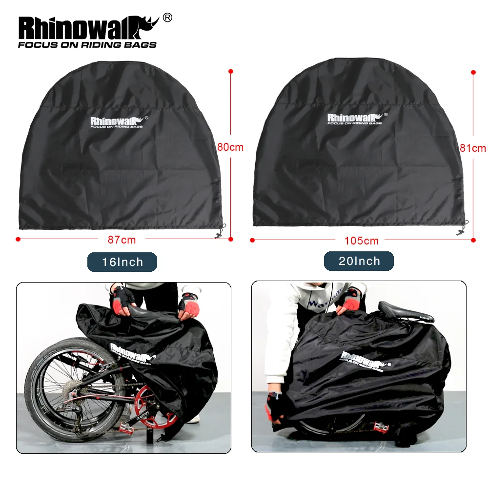 

Складная сумка для переноски велосипеда Rhinowalk, защитный чехол 16-20 дюймов, портативная легкая сумка для хранения для метро, высокоскоростной перевозки на рейке
