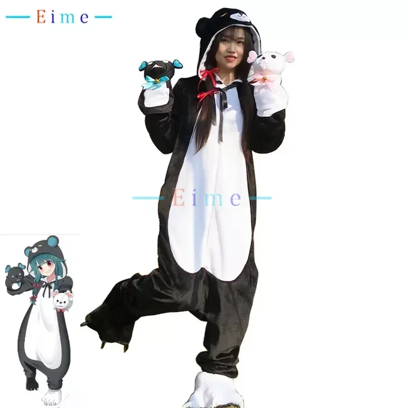 

Anime Kuma Kuma Kuma Bear Cosplay Costume Yuuna Pajamas Women Jumpsuits Flannel Suit Home Sleepwear Party Clothing