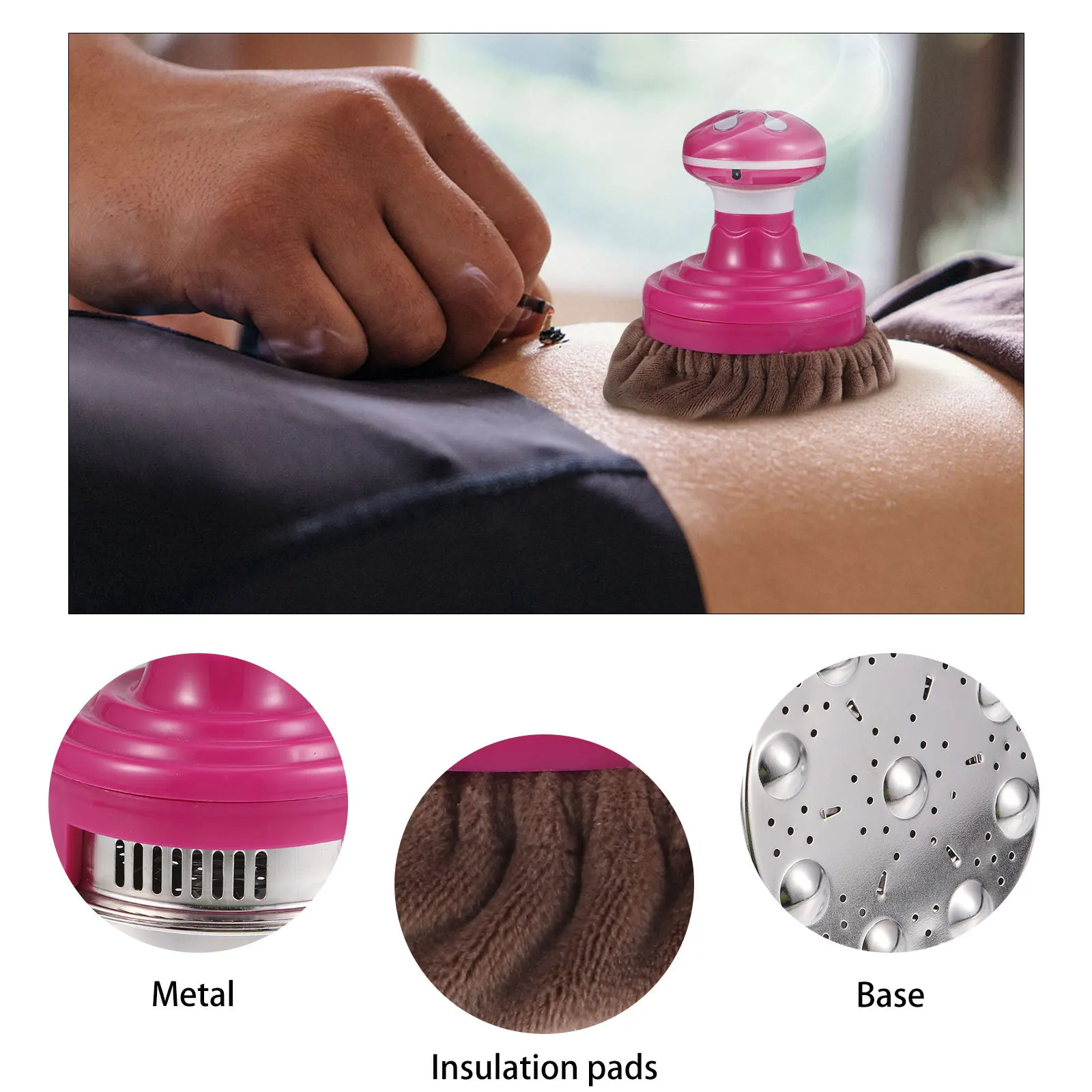 1 conjunto 1 conjunto portátil caixa de moxabustão vibração elétrica ponto massagem ajustável material saudável moxa queima ferramenta moxibustion