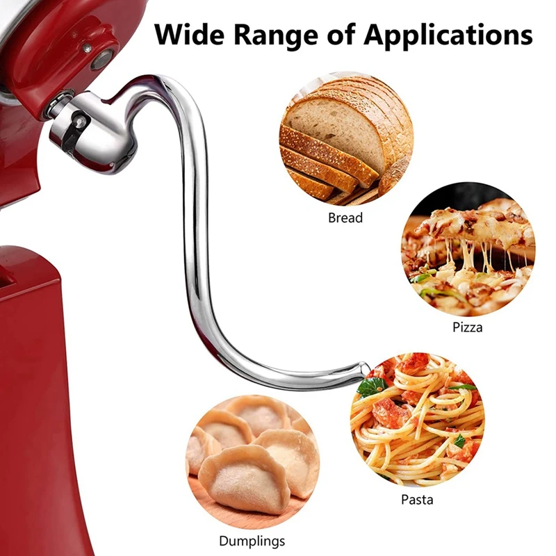 Dough Hook For Kitchenaid 5QT Lift And 6QT Stand Mixer, Mixer Dough Attachment, Dishwasher Safe