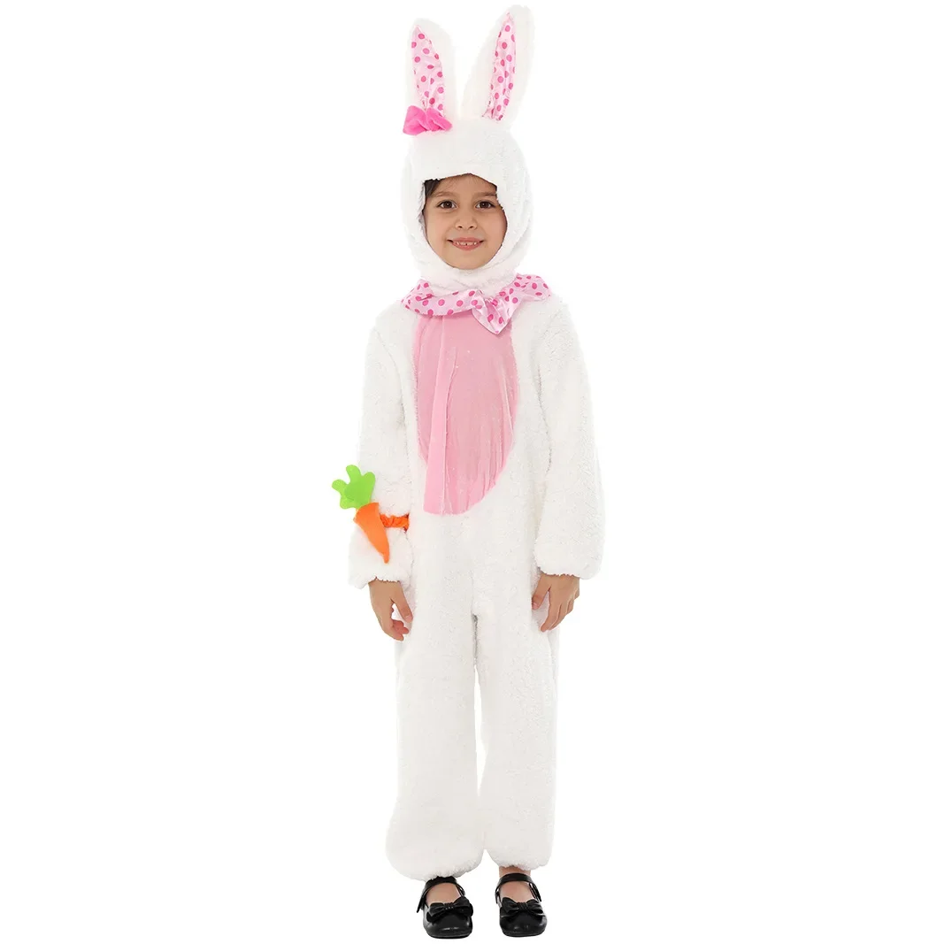 Schattige Bunny Cosplay Kostuum Kind Meisjes Cartoon Dierenhoed Jumpsuit Vermomming Halloween Stage Kleding Kinderen Rollenspel Fancy Jurk