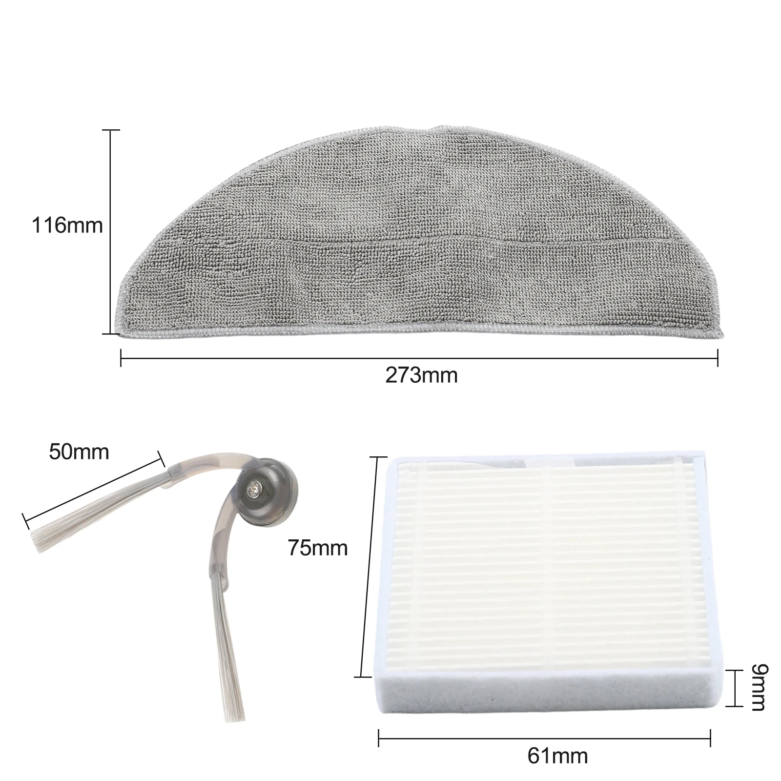 roborock-q7シリーズ用総合クリーニングキット-1つのメインブラシ-4つのサイドブラシ-4つのフィルター-6枚のモップクロスで徹底清掃